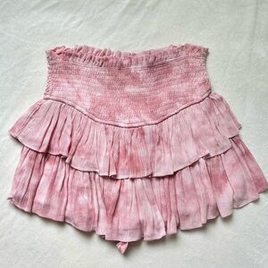 Mustard Seed pink smocked waist ruffle skort/ skirt